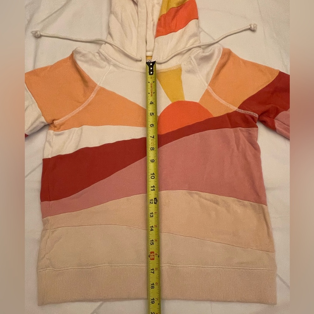 Faherty Sunset Hoodie XS Colorblock Baja Style Sweatshirt - Picture 7 of 11